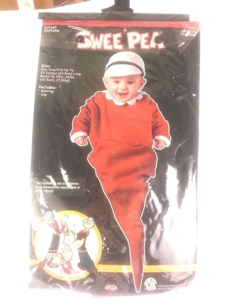 SWEE PEA SWEET PEA RED BUNTING CAP INFANT COSTUME FITS UP TO 25" POPEYE OLIVE | Baby costumes ...