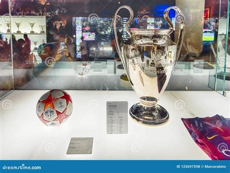 Champions League Trophy, Camp Nou Museum, Barcelona, Catalonia ...