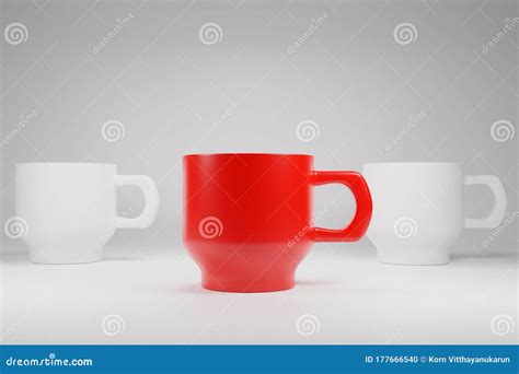 Difference Colour Coffee Tea Cup Mug 3D Illustration for Unique or ...