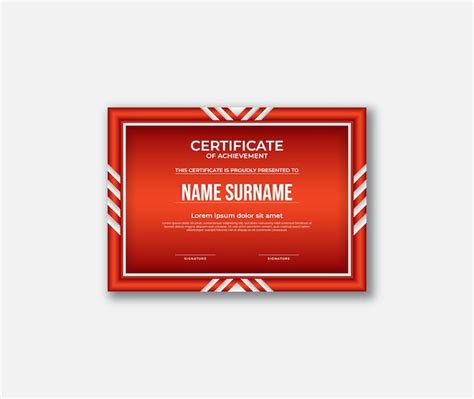 Premium Vector | Modern simple award certificate template in red