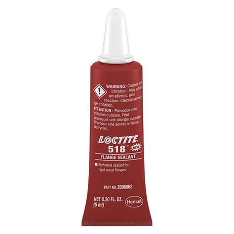 LOCTITE 2096062 Gasket Sealant,6mL,Red,Paste Loctite 518 Flange Sealant ...