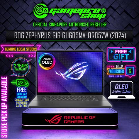 ASUS Laptop ROG Zephyrus G16 GU605MV-QR057W Gaming Laptop / OLED Display / Intel Ultra 9 ...