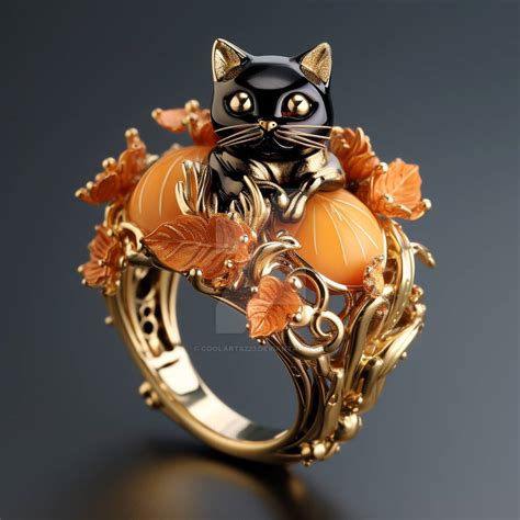 Fantasy Halloween ring with black cat by Coolarts223 on DeviantArt