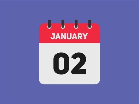 january 2 calendar reminder. 2nd january daily calendar icon template. Calendar 2nd january icon ...