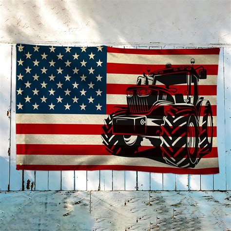 Tractor Flag Farmer Tractor American Grommet Flag QTR235GF