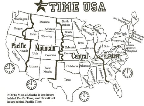 Printable Us Time Zone Map United States