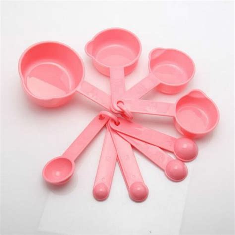 10Pcs/lot Pink Plastic Measuring Spoons Cups Measuring Set Tools Baking ...