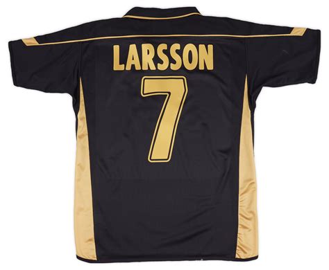 2003-04 Celtic Away Shirt Larsson #7- Very Good 6/10 - (M)