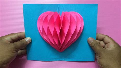 How to Make Heart Pop Up Card | Making Valentine's Day Pop-Up Cards Step... | Diy valentines ...