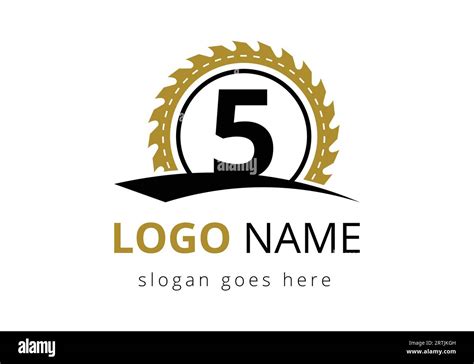 Letter 5 Carpenter Logo Design Vector Template. woodworking logo design ...