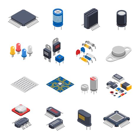 Semiconductor Components Icon Set 482585 Vector Art at Vecteezy