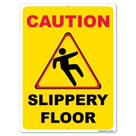 "Slippery Floor Caution" Sign or Sticker - Design 12