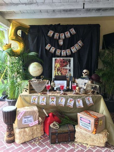 What a beautiful Indiana Jones birthday party! The dessert table and decor … in 2020 | Indiana ...