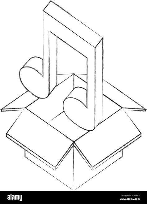 cardboard box music note sound isometric design Stock Vector Image & Art - Alamy