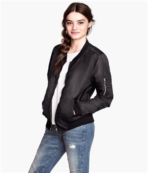 Lyst - H&M Bomber Jacket in Black