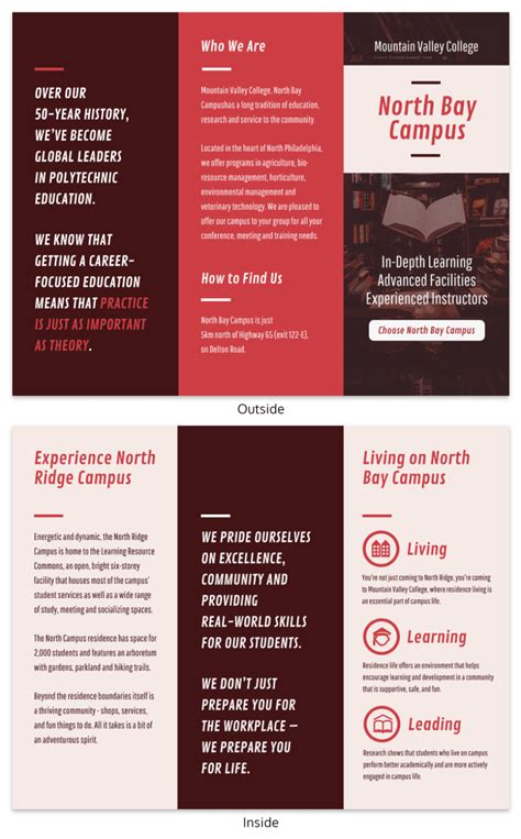 Red College Campus Tri Fold Brochure Template Pertaining To Student Brochure Template ...