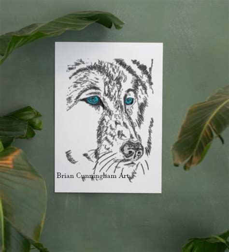 Wolf Drawing With Blue Eyes Digital Download Png - Etsy Canada