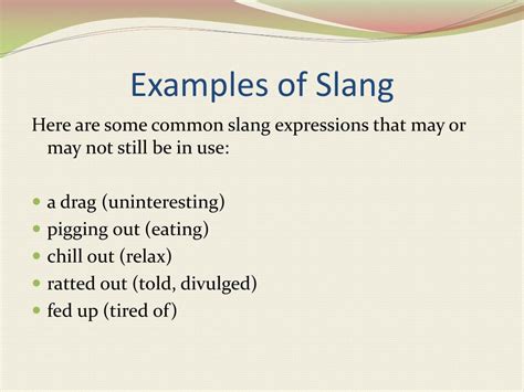 PPT - Conversational English: Slang, Colloquialisms, Clichés, ETC ...