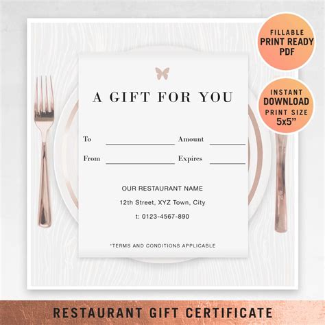 Restaurant Reservation Gift Voucher Certificate | ubicaciondepersonas ...