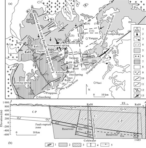 Hydrogeological map of Taiyuan City as well as the surrounding karst ...