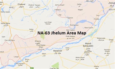 NA 63 Jhelum Areas List Map این اے 63 جہلم