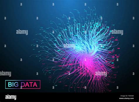 Big data visualization. Geometric abstract background visual information complexity. Futuristic ...