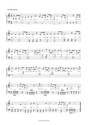 La Marseillaise - French National Anthem Free Piano Sheet Music PDF