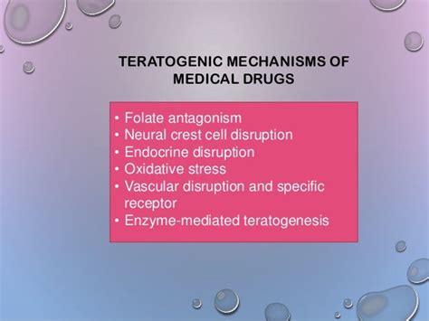 Teratogenic drugs