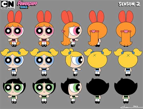 Comparing the Powerpuff Girls Character sheets between the Original (1998) and reboot (2016 ...