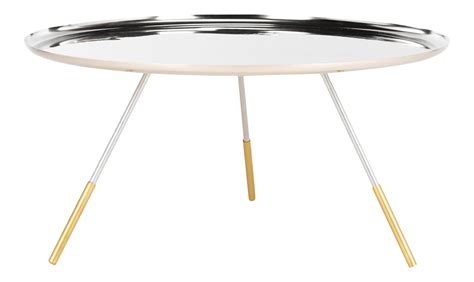 Tripod Coffee Table W & Gold Cap, Silver & Gold | Contemporary coffee table, Coffee table ...