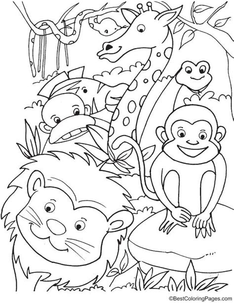 Animals in forest coloring page Forest Coloring Pages, Love Coloring Pages, Christmas Coloring ...