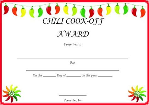 New Chili Cook Off Certificate Templates | Amazing Certificate Template ...