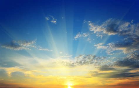 Wallpaper the sky, the sun, clouds, rays, dawn images for desktop, section природа - download