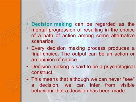 Overview of decision making process in psychology and its types