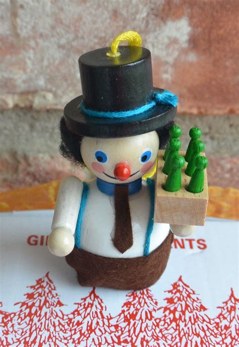 German Boxed Ornament - UNUSED - Man with 6 Pack - Hand Made, Wood ...