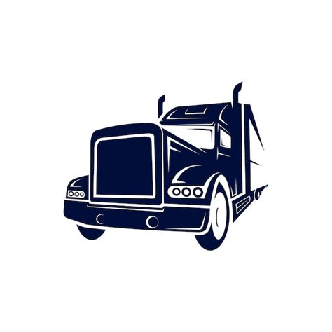 Truck semi logo | Premium Vector