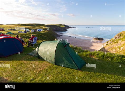 Family camping at Sango Sands, Durness Stock Photo - Alamy