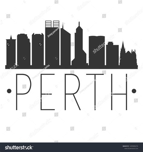 Perth Australia City Skyline Silhouette City Stock Vector (Royalty Free ...