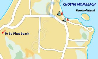 Choeng Mon Beach Map and Hotels in Choeng Mon Beach - Samui Island, Thailand - YourRooms.com