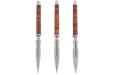 Throwing Knives, Stacked Leather grip - Set of 3 (16 cm) - DragonSports.eu