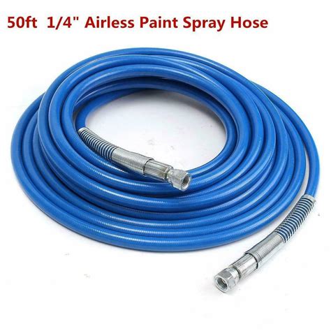 50ft 1/4" 3300PSI Airless Paint Spray Hose Sprayer Light Flexible Fiber ...