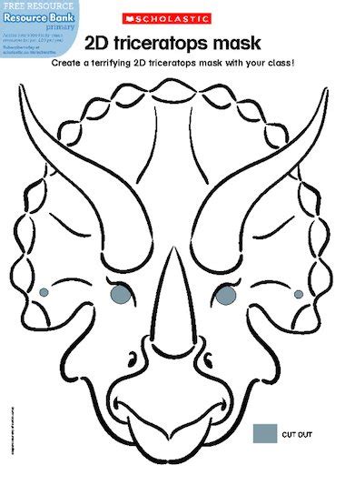 2D triceratops mask – FREE Primary KS1 & KS2 teaching resource - Scholastic