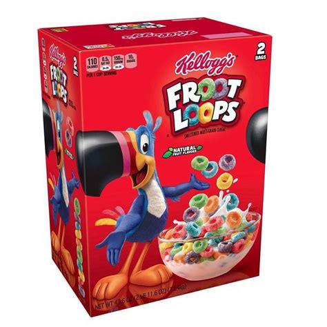 Kellogg's Fruit Loops Breakfast Cereal, Froot Loops, 43.6 Ounce Twin Bag Box (Pack of 2 ...