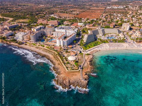 Sa Coma Beach, Mallorca in the Summer from Drone Stock Photo | Adobe Stock