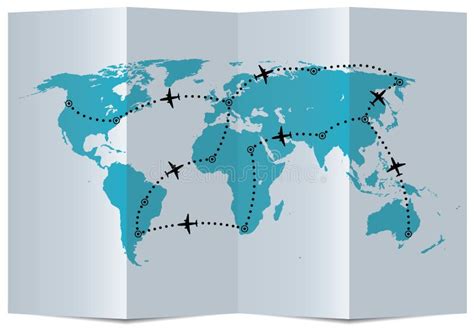 Vector Map with Airplane Flight Paths Stock Vector - Illustration of abstract, atlas: 23276518