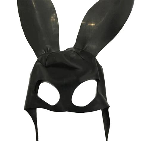 Playful Black Latex Bunny Mask – Laidtex