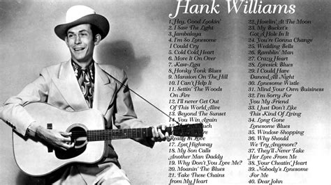 HANK WILLIAMS - Greatest Hits Full Album || Best songs of Hank Williams ...