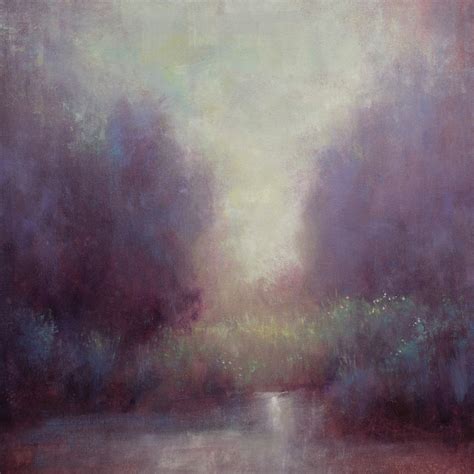 Misty Light, Tonal contemporary impressionist landscape oil painting. SOLD