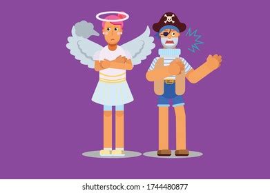 Characters Angry Couples Halloween Theme Simple Stock Vector (Royalty ...