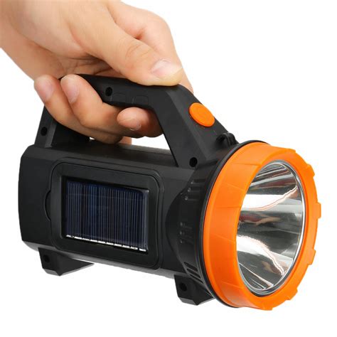 1200lm 200m long range solar induction flashlight with sidelight glare rechargeable led long ...